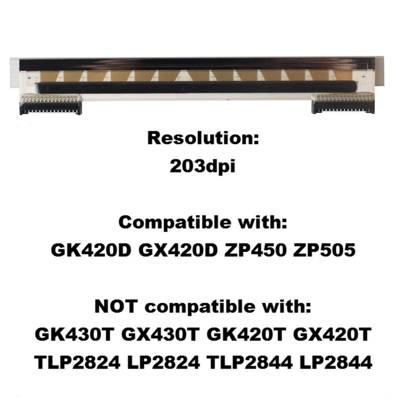 PARTSHE New Printhead Print Head for Zebra GX420D GK420D ZP450 ZP550 ZP505 ZP500 Printer 203dpi PN 105934-037 - Image 2